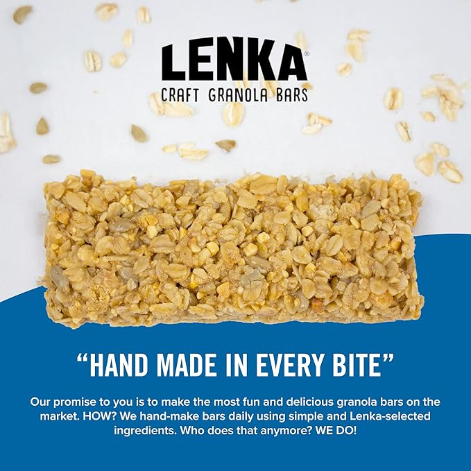 Lenka Bars - Peanut Butter & Sea Salt Snack Bars, Gluten Free, High Fiber, Kosher, Wholesome, No Artificial Flavors, Individually Wrapped - 12 Pack