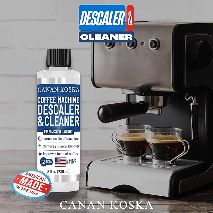 Coffee Machine Descaler 8 oz ??Universal Descaling Solution for All Coffee Makers Drip Machines ??Removes Limescale Calcium Buildup ??2 Uses
