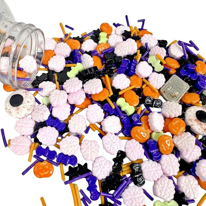 癤풥alloween Confetti Sprinkles Bulk Tombstone Bat and Pumpkin for Cake Decorating, Edible Eye Themed Sprinkles for Cookie Decorating, Chocolate Desserts, Cupcakes, Ice Cream Decoration