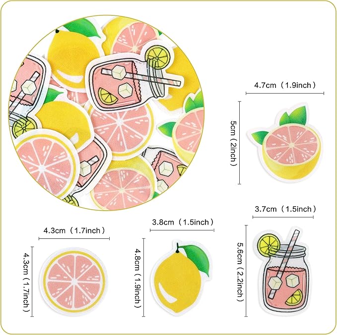 40Pcs Edible Lemon Cupcake Toppers Fruit Theme Lemonade Party Cupcake Picks for Lemon Theme Baby Shower Kids Boys Girls Birthday Party Cake Decorations Supplies