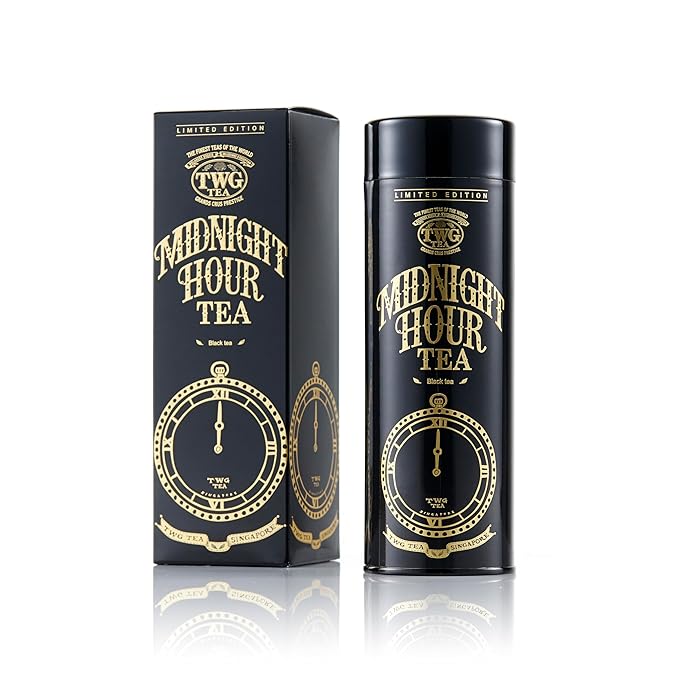 TWG Tea | Midnight Hour Tea | Black Tea | Lemongrass & Tropical Fruits | Haute Couture Tin, 100g | Gift Set
