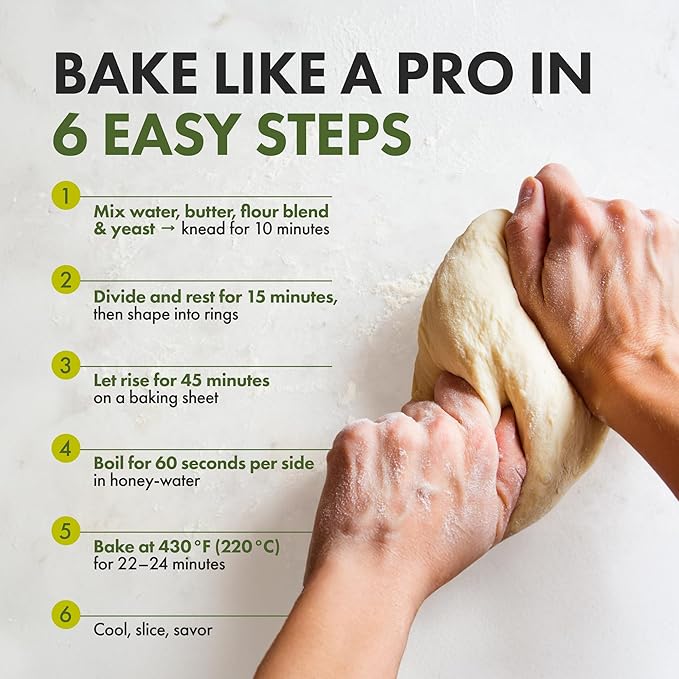 Let???Bake Bread Organic Bagel Baking Mix - Makes Chewy, Golden Bagels at Home - USDA Organic, Non-GMO, No Additives, Easy Home Baking, Artisan-Style Bagels - 17.64 oz (1 Pack)