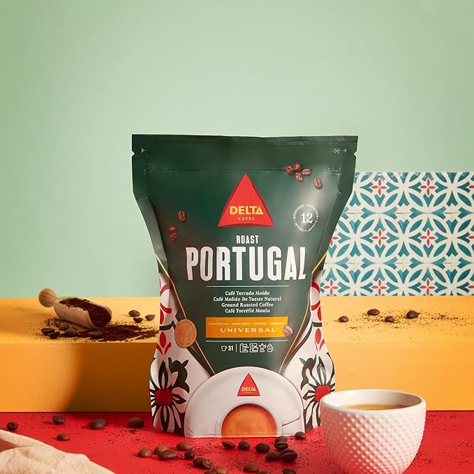 Delta Cafés Portugal Ground Coffee, Smooth and Delicious Medium Roast Coffee, Espresso Machine Compatible, Universal Grinding 7.76 Ounces (Pack of 3)