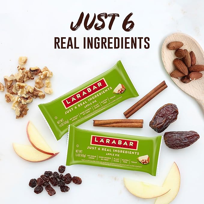 Larabar Apple Pie Fruit and Nut Bars, Gluten Free and Vegan, 9.6 oz, 6 Ct