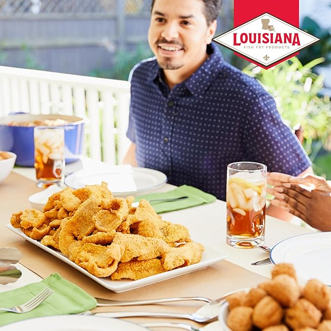 Louisiana Fish Fry Seasoned Fish Fry Seafood Breading Mix 2.88 Pound (Pack of 1) - Season and Cook All Your Fish, Shrimp, Oysters, Vegetables, and More to Crispy Perfection
