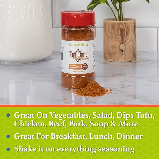 Thai Curry Spice Blend | Gourmet Spices with Sea Salt | Healthy to Add to Any Dish | Low Sodium, No Gluten, No MSG, Vegan | 5 oz