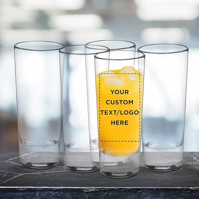 Custom Cordial Shooter Shot Glasses 2 oz. Set of 100, Personalized Bulk Pack - Great for Birthdays, Parties, Indoor & Outdoor Events - Clear