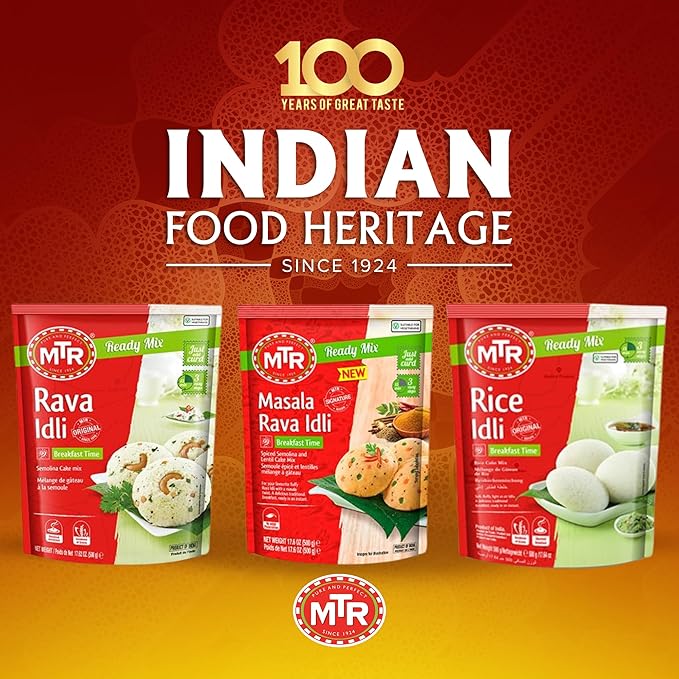 MTR Instant Masala Rava Idli Mix - Ready to Cook Authentic Indian Breakfast, Lunch, Dinner or Snack Meal - No Added Preservatives - A Quick & Easy Recipe Suitable for Vegetarians - (500g, Pack of 3)