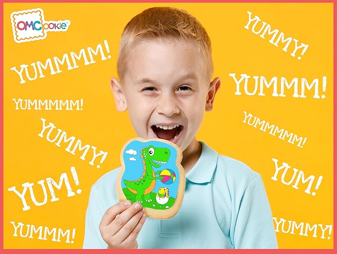 Cookie Decorating kit for Kids Activity Cookies Decorating Kit Coloring Gift For Kids boys girls Food | 4 Jumbo Cookies + 3 Edible Markers | Individually Wrapped Unicorn Dinasour Frog Teddy Bear