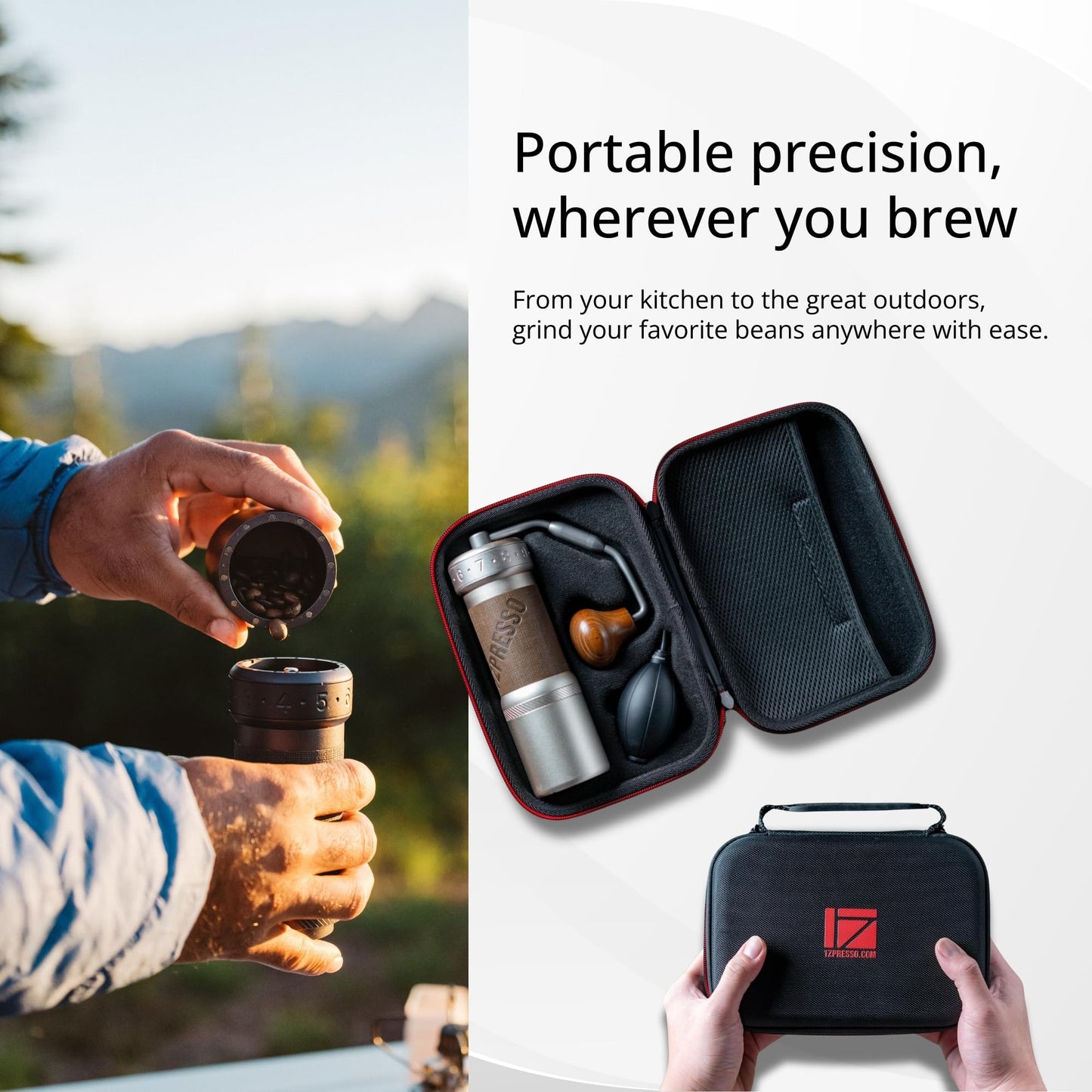 1Zpresso K-Ultra Manual Coffee Grinder Iron Gray with Carrying Case, Assembly Consistency Grind