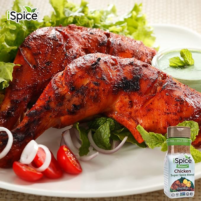 iSpice - Salt-Free | Sugar free | 100% Fat Free Pure Wellness Chicken Super Spice Blend | All Natural | Ready to use as is | No preparation is necessary