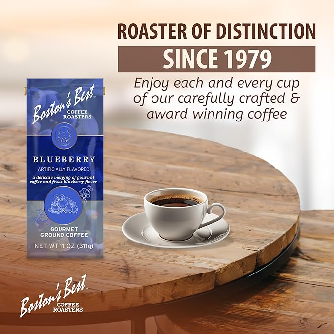 Boston???Best Coffee - Blueberry Flavored Coffee, Delicious Gourmet Premium Ground Coffee, 11 oz. / 311 g Bag