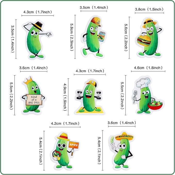 40Pcs Edible Pickle Cupcake Toppers Green Pickles Cucumber Party Decorations Kind of a Big Dill Cupcake Toppers Pickle Theme Baby Shower Kind of A Big Dill Party Supplies