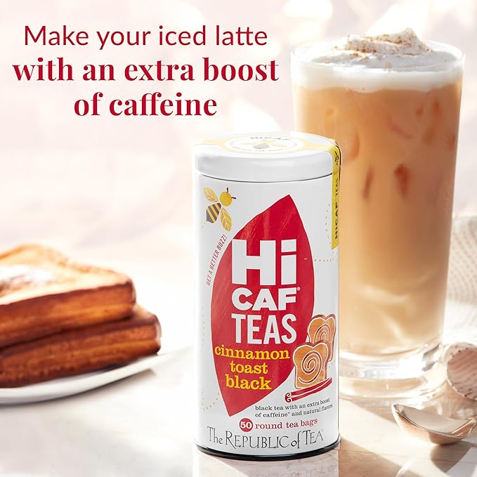 The Republic of Tea ??HiCAF Cinnamon Toast Black Tea, 50 Tea Bags, High in Caffeine