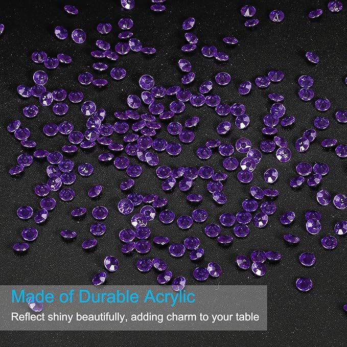 PATIKIL 4000 Pcs Wedding Table Scatter Confetti Crystals 6mm Acrylic Diamonds Vase Fillers Gems for Table Centerpiece Decorations Party Vase Beads, Dark Purple