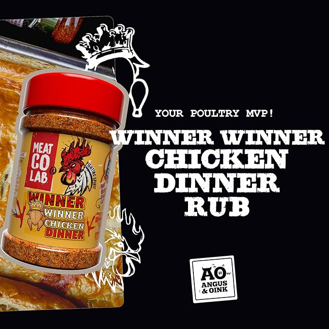 Angus & Oink | Winner Winner Chicken Dinner Rub | MVP of Poultry Seasoning | Perfect for Roast Chicken & Wings | Gluten-Free | 220g