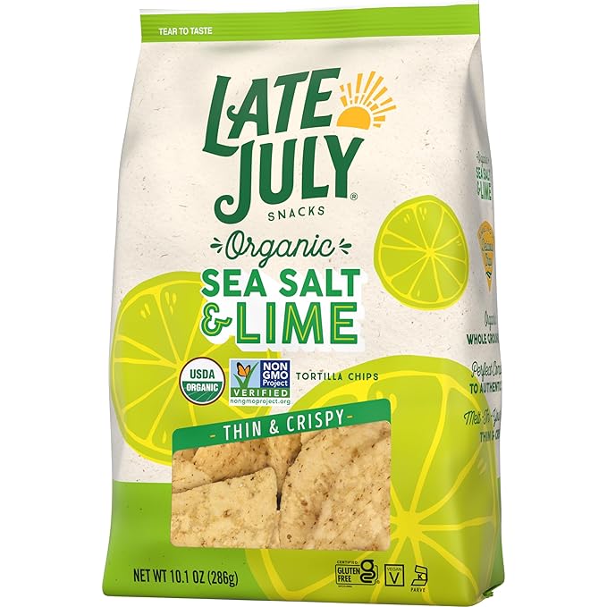 Late July Sea Salt & Lime Organic Tortilla Chips, 10.1 Oz Bag