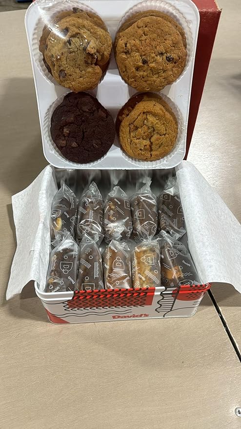 David's Cookies 5lb Assorted Cookies & Brownies Tin Gift Basket ??Fresh-Baked Delicious Gourmet Treats for Sharing | Ideal Party Pack Gift Basket for Family, Friends, Holidays, & Special Occasions