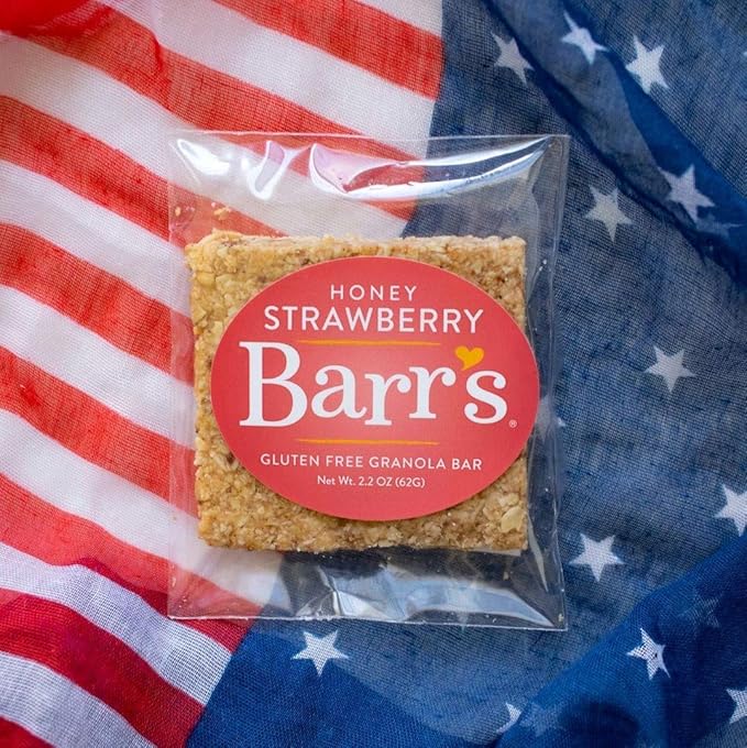Mrs. Barr’s Natural Foods Granola Bars | Honey Strawberry | Certified Organic Gluten Free Oats | Soft Texture | Small Batch | Gourmet Quality | Real Ingredients | 2.2 Ounces (12 Pack)
