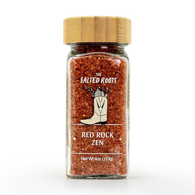 The Salted Roots - Red Rock Zen Salt - Umami-Rich Gourmet Blend with Miso, Wasabi, Thai Chili & Citrus - Hawaiian Red Clay Sea Salt for Sushi, Stir-Fry & Seafood - 4oz Jar