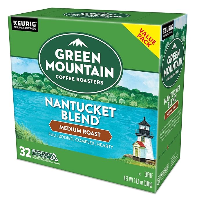 Green Mountain Coffee Roasters Nantucket Blend, Single-Serve Coffee K-Cup Pods, Medium Roast, 32 Count