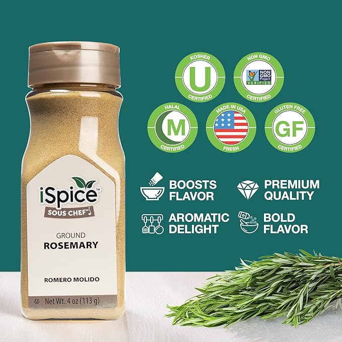iSpice | Rosemary Ground | 4 OZ | Premium Herbs, Culinary boost | Kosher