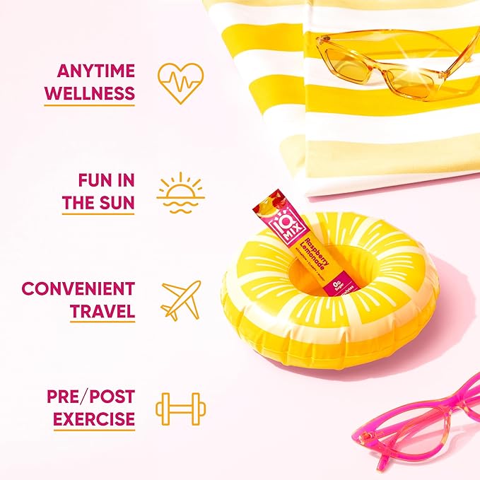IQMIX Hydration Electrolyte Powder ??4-in-1 Formula for Hydration, Mental Clarity, Mood and Recovery ??Sugar-Free Drink Mix, Keto, Magnesium L-Threonate, Lion?™s Mane ??20 Count New Raspberry Lemonade