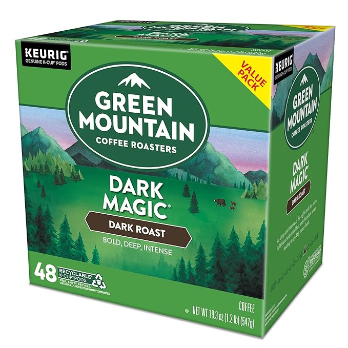 Green Mountain Coffee Roasters Dark Magic, Single-Serve Keurig K-Cup Pods, Dark Roast Coffee Pods, 48 Count (2 Packs of 24)
