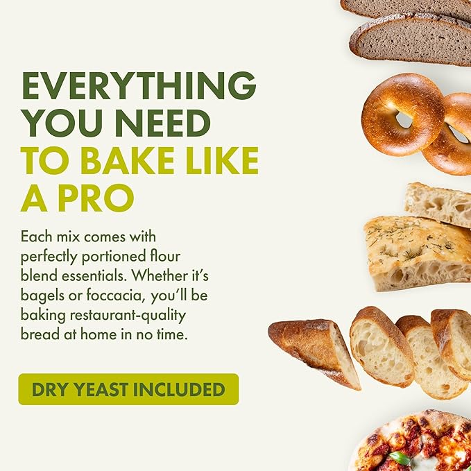Let???Bake Bread Organic Baking Mixes - Artisan-Style Bagels & Breads - USDA Organic, Non-GMO, No Additives - Easy Home Baking - Variety Pack 17.64 oz (5 Pack)