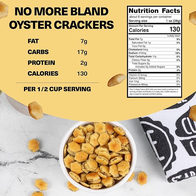 Wicked Minis Soup & Oyster Crackers - Saltine Soup Crackers Salted Flavored Mini Puffed Savory Snacking Mix, Salad Toppers, Seasoned Croutons for Chili 6oz (Zesty Ranch)