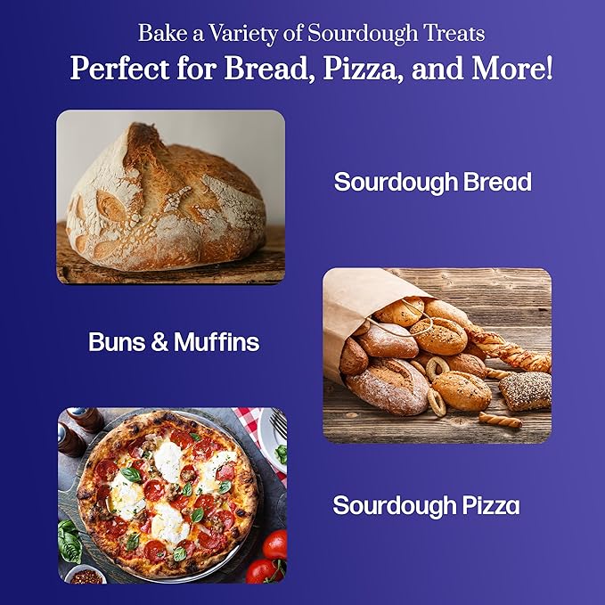 San Francisco Sourdough Starter Culture- 100+ Year Old Dehydrated Heirloom Style Sourdough Starter Kit for Sourdough Bread, Pizza, Buns, Pancakes, Muffins | Easy to follow instructions. By Captain Sourpants