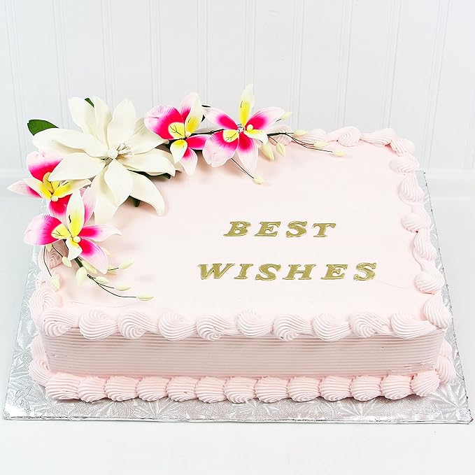 Global Sugar Art Double Orchid Spray Sugar Cake Flowers, Dark Pink & Yellow, 1 Count by Chef Alan Tetreault