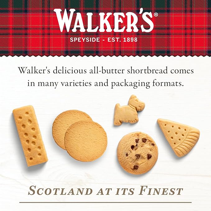 Walker's Shortbread Chocolate Chip Cookies, All-Butter Shortbread Cookies, 1.4 Oz Snack Packs (Pack of 20)