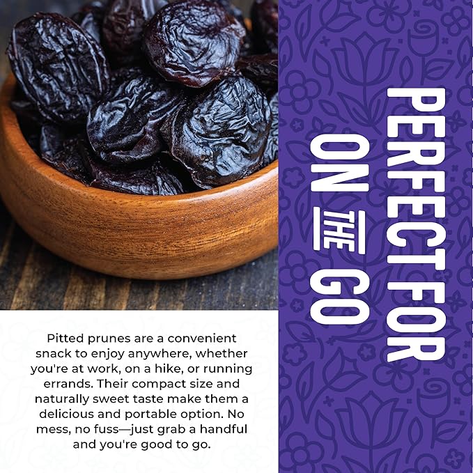 Prunes Pitted Unsweetened 2LBS, Dried Prunes for Constipation, Dried Plums Pitted Prunes, Naturally Sweet and Unsulphured, Dried Plums No Sugar Added, Dried Prunes Pitted Unsweetened 32oz