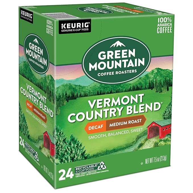 Green Mountain Coffee Roasters Vermont Country Blend Decaf, Keurig Single-Serve K-Cup Pods, Medium Roast Coffee, 96 Count