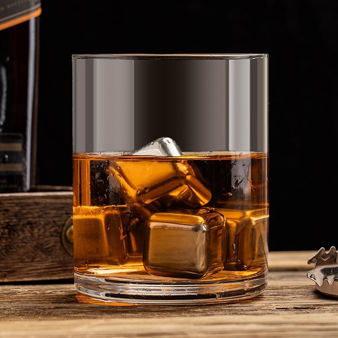 Whiskey Rocks Glass Father's Day Gift For Dad,14.2 Oz Old Fashioned Glasses Scotch, Birthday Gifts for Dad from Daughter Son, Unique Gifts Ideas for Men