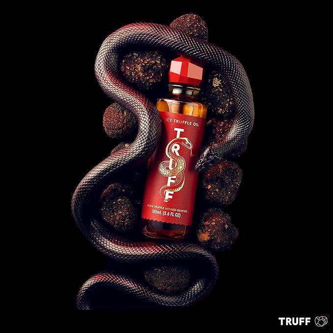 TRUFF Spicy Black Truffle Oil - Black Truffle Infused Olive Oil - Gourmet Dressing, Seasoning, Marinade, or Drizzle, Non-GMO, Gluten-Free, 5.6 fl.oz