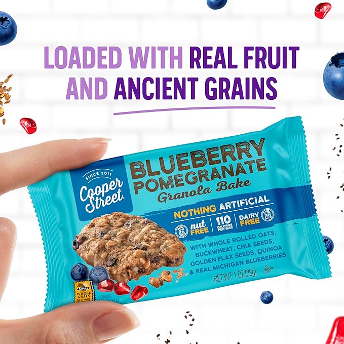 Cooper Street Cookies Chewy Granola Bakes Blueberry Pomegranate, 1 Ounce (36 Count)