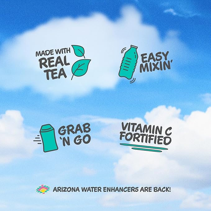 AriZona Green Tea with Ginseng and Honey - On-the-Go Water Enhancer, 1.62 fl oz Bottle (Pack of 12)