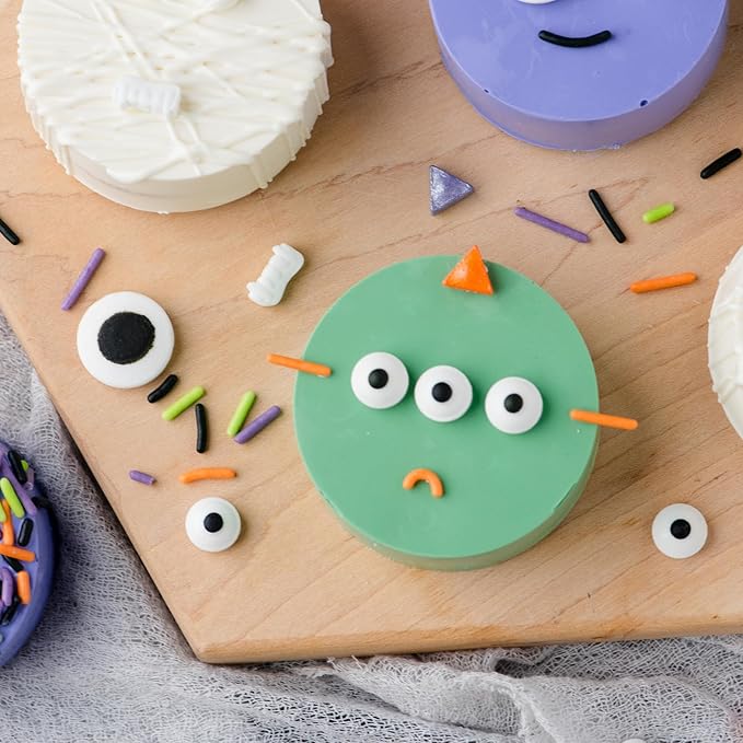 Sweets Indeed Sandwich Cookie Decorating Kit ??Halloween DIY Set with Oreo Mold, Spooky Sprinkles, Candy Eyeballs, Monster Teeth & Piping Bags