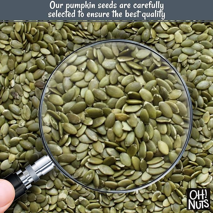 Oh! Nuts Pumpkin Seeds - Roasted Salted - 2 lb - No Shell Pepitas - Packed in New York Zip-Seal Bag for Exceptional Freshness