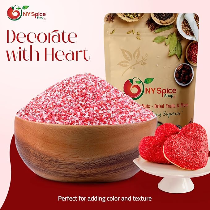 NY Spice Shop Valentines Sanding Sugar - 1 Pound Sweet Colorful Edible Sprinkles - Glitter Sprinkles for Cookies Decoration - Sprinkle Sugar Trendy Treats