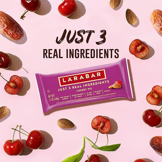 Larabar Cherry Pie, Gluten Free Vegan Fruit & Nut Bar, 1.7 oz Bars, 16 Ct (Pack of 2)