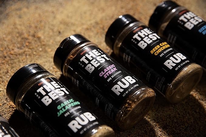 Kosmos Q The Best Classic Steak Seasoning Rub, Garlic Pepper & Paprika BBQ Meat Dry Rub for Prime Rib, Pork Tenderloin, Chicken, French Fries, Ribs & More, Steak Rub & Beef Seasoning, 13.4 oz Shaker