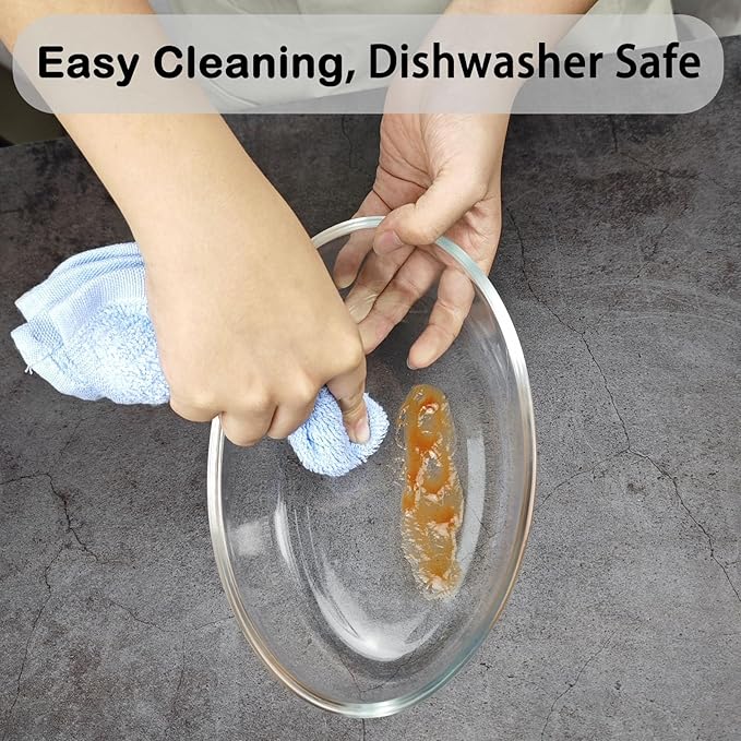 0.7L Glass Baking Dish for Oven, Borosilicate Glass Casserole Dish, Oval Oven Safe Glass Baking Pan