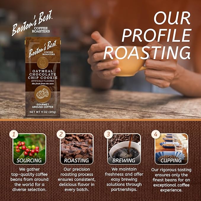 Boston???Best - Oatmeal Chocolate Chip Flavored Coffee, Delicious Gourmet Premium Ground Coffee, 11 oz. / 311 g Bag