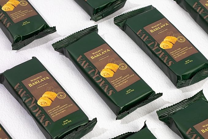 Snacklava Mixed Baklava Bites - 20 Pack - 5 Pistachio (3 Pieces per Pack) 10 Walnut (4 Pieces per Pack) 5 Cashew (3 Pieces per Pack) - No Artificial Ingredients, Colors or Preservatives
