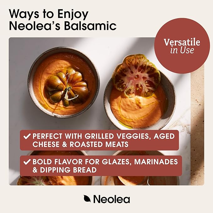 Neolea Dark Balsamic Vinegar from Greece - Made from 70% Grape Must & Red Wine Vinegar Aged in French Oak Barrels- Dressing for Salad, Cooking, Food, Cheese & Meal - 8.45 fl oz / 250 ml