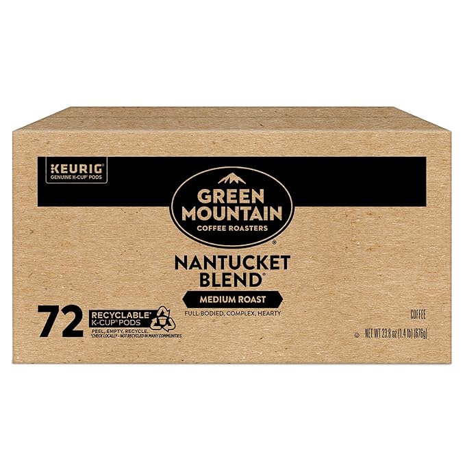 Green Mountain Coffee Roasters Nantucket Blend, Single-Serve Keurig K-Cup Pods, Medium Roast Coffee Pods, 72 Count