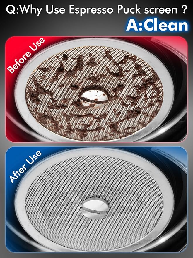 58.35mm Espresso Puck Screen, 0.9mm 150?œm Ultra Thin Espresso Filter Screen - Reusable Coffee Filters for Espresso Portafilter Filter Basket 58mm